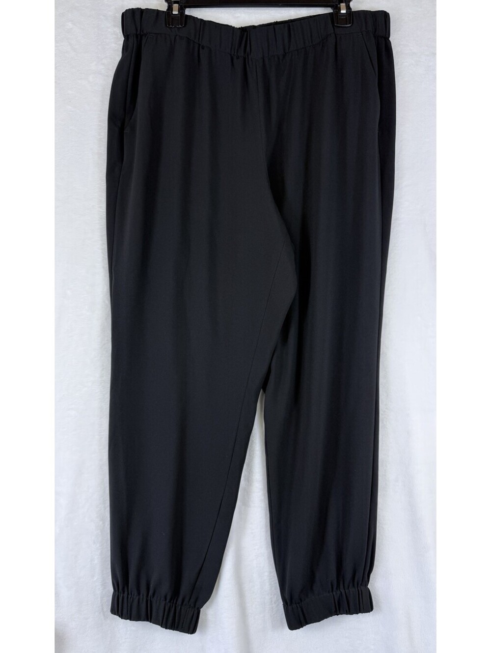 Talbots Joggers 14 Black Pants Pull On Lightweight Womens
